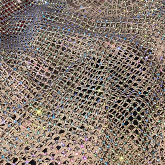 Zara shimmery rhinestones mesh top, - Picture 6 of 7